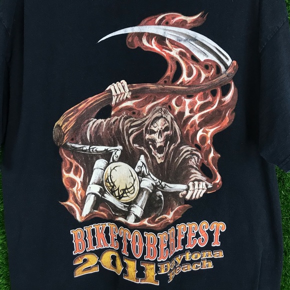 Biketoberfest Daytona Beach 2011 Skull Bike Shirt - Picture 3 of 4